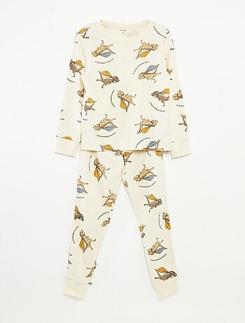 Conjunto de pijama largo camiseta + pantalón con motivo all over