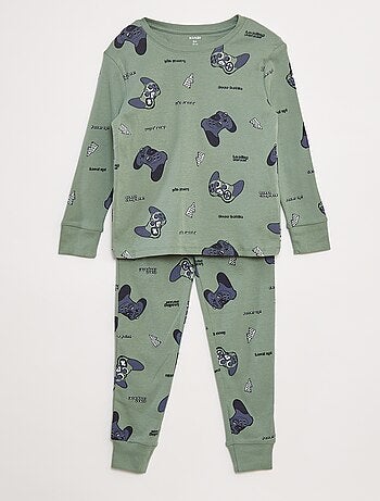 Conjunto de pijama largo camiseta + pantalón con motivo all over