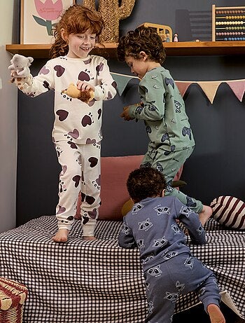 Conjunto de pijama largo camiseta + pantalón con motivo all over