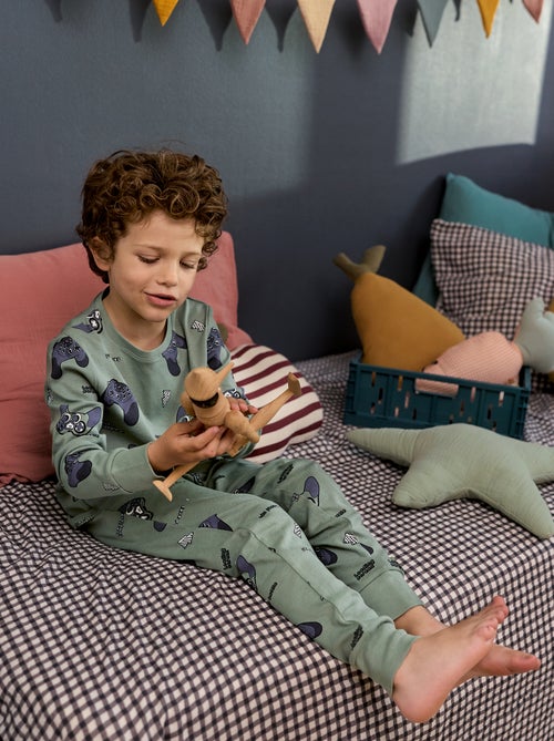 Conjunto de pijama largo camiseta + pantalón con motivo all over - Kiabi