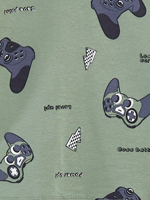 Conjunto de pijama largo camiseta + pantalón con motivo all over - Kiabi