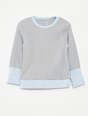 Conjunto de pijama largo camiseta + pantalón de rayas - 2 piezas