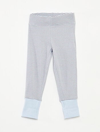 Conjunto de pijama largo camiseta + pantalón de rayas - 2 piezas