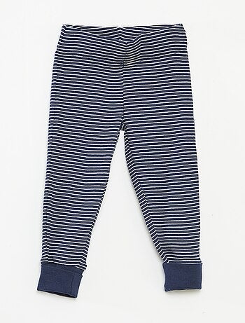 Conjunto de pijama largo camiseta + pantalón de rayas - 2 piezas