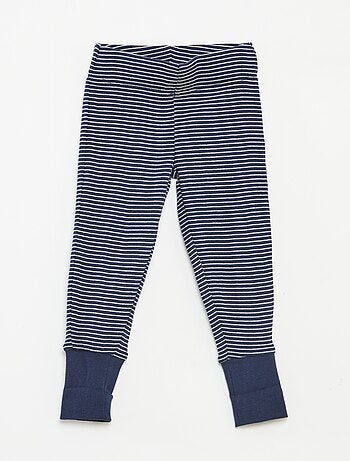 Conjunto de pijama largo camiseta + pantalón de rayas - 2 piezas
