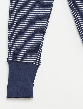 Conjunto de pijama largo camiseta + pantalón de rayas - 2 piezas