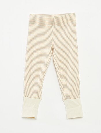 Conjunto de pijama largo camiseta + pantalón de rayas - 2 piezas