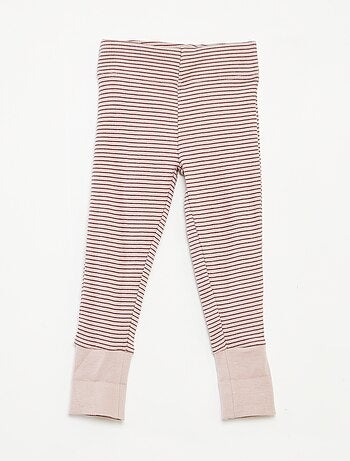 Conjunto de pijama largo camiseta + pantalón de rayas - 2 piezas