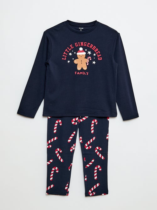 Conjunto de pijama largo camiseta + pantalón 'Navidad' - 2 piezas - Kiabi