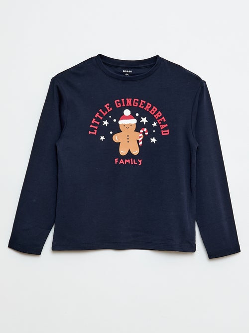 Conjunto de pijama largo camiseta + pantalón 'Navidad' - 2 piezas - Kiabi