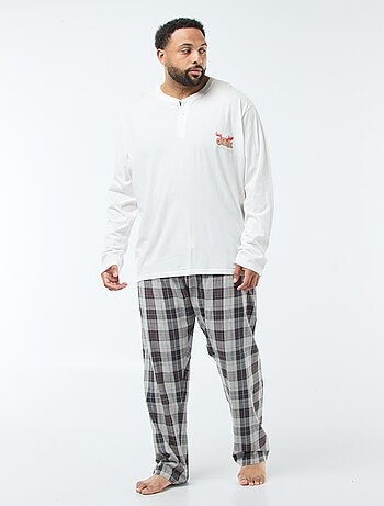 Conjunto de pijama largo con espíritu navideño - 2 piezas