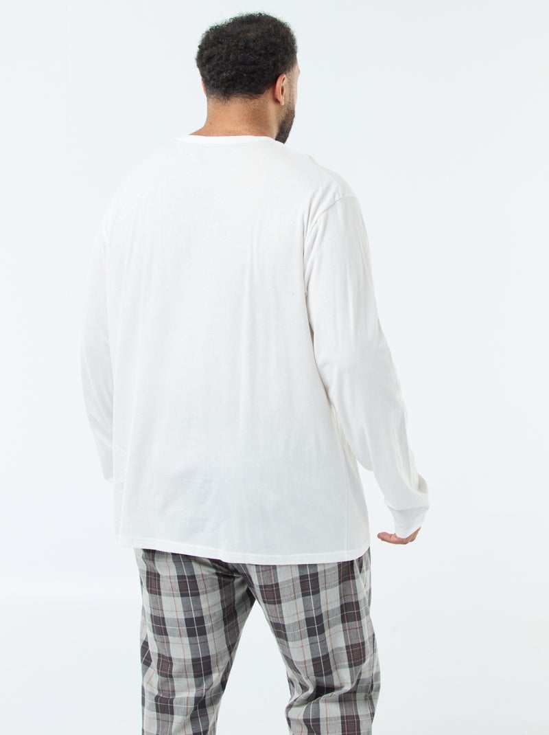 Conjunto de pijama largo con espíritu navideño - 2 piezas Blanco - Kiabi