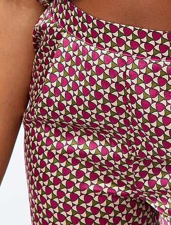 Conjunto de pijama largo de 2 piezas camisa + pantalón con estampado - 2 piezas