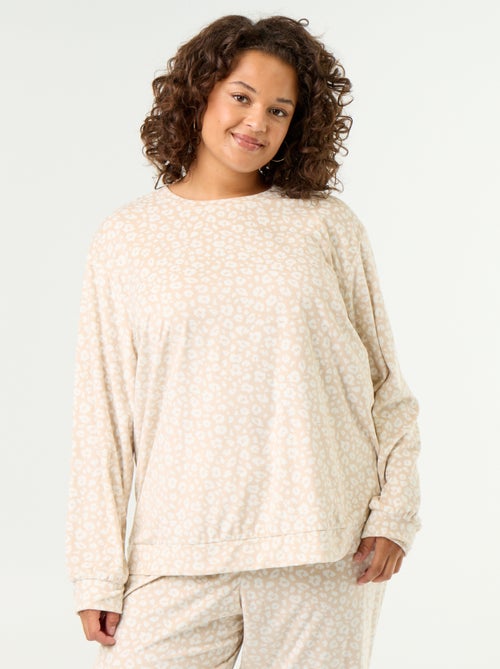 Conjunto de pijama largo de 2 piezas estampado de forro polar - Kiabi