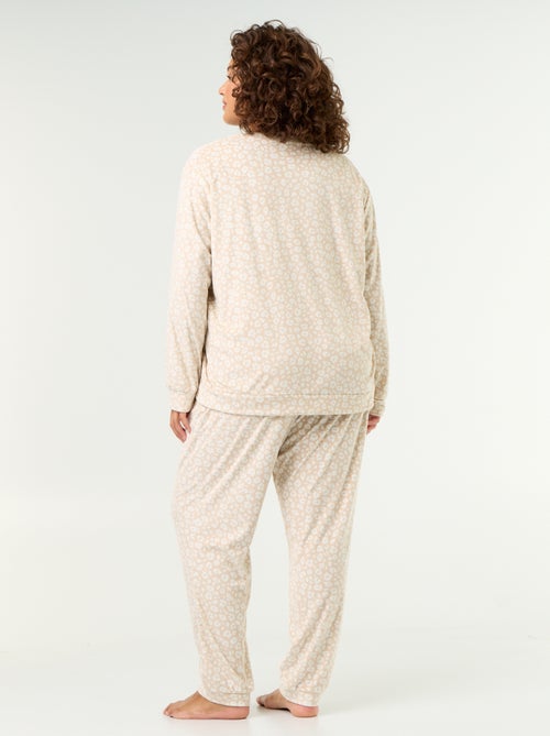 Conjunto de pijama largo de 2 piezas estampado de forro polar - Kiabi
