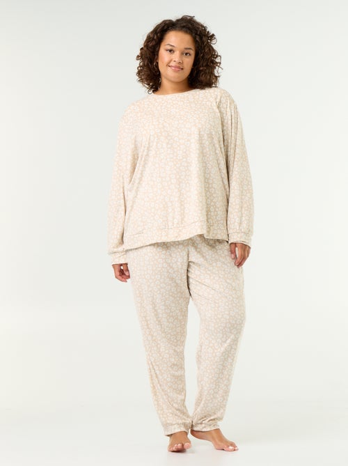 Conjunto de pijama largo de 2 piezas estampado de forro polar - Kiabi