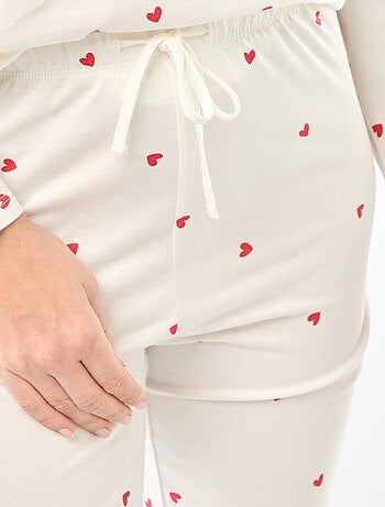 Conjunto de pijama largo de algodón - 2 piezas