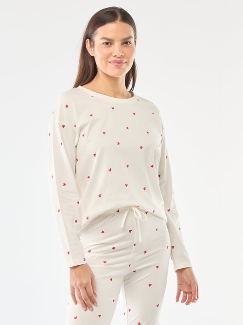 Conjunto de pijama largo de algodón - 2 piezas - Kiabi