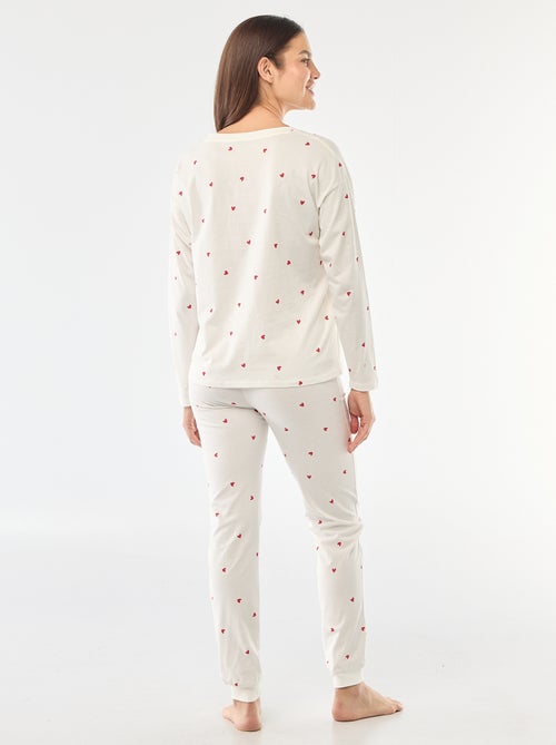 Conjunto de pijama largo de algodón - 2 piezas - Kiabi