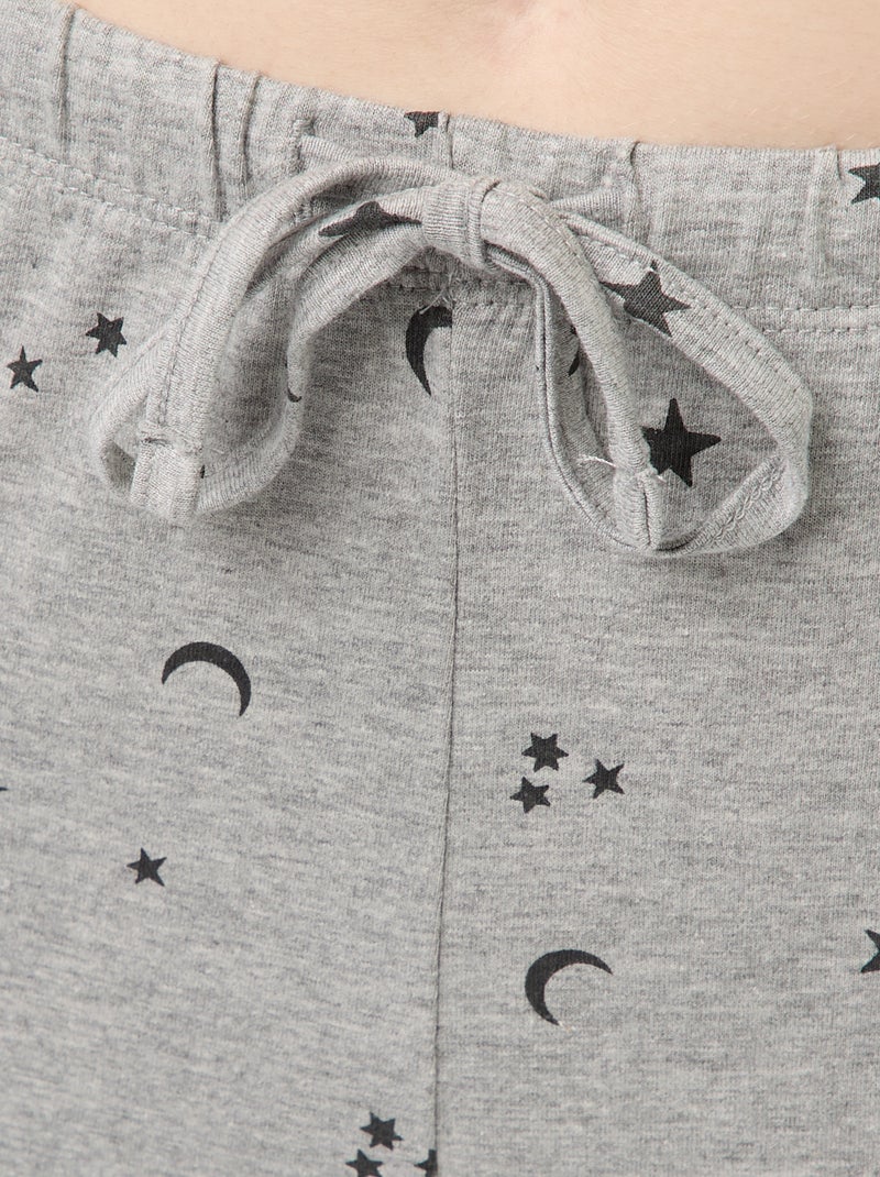 Conjunto de pijama largo de algodón - 2 piezas Gris - Kiabi