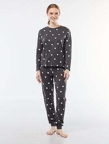 Conjunto de pijama largo de algodón - 2 piezas