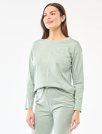 Conjunto de pijama largo de algodón - 2 piezas