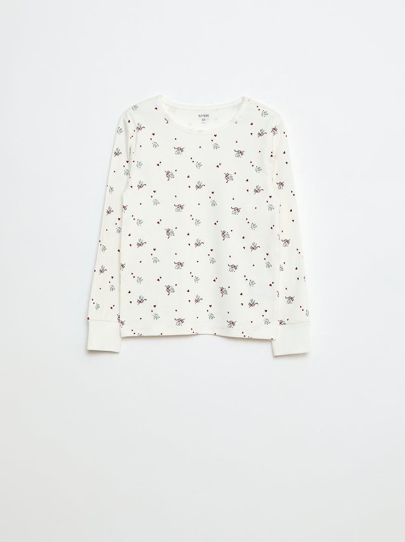 Conjunto de pijama largo de felpa + chaleco sin mangas efecto borreguito - 3 piezas Blanco - Kiabi