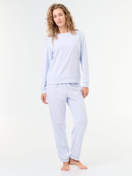 Conjunto de pijama largo de forro polar - 2 piezas - Kiabi