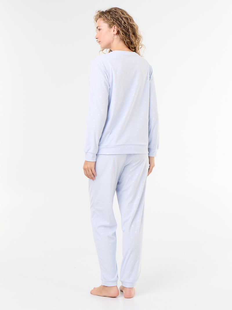 Conjunto de pijama largo de forro polar - 2 piezas Azul - Kiabi