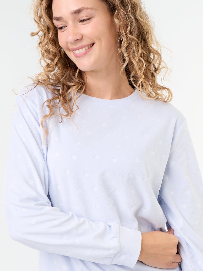 Conjunto de pijama largo de forro polar - 2 piezas Azul - Kiabi