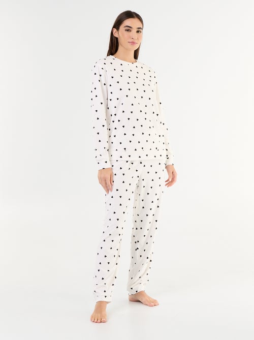 Conjunto de pijama largo de forro polar - 2 piezas - Kiabi
