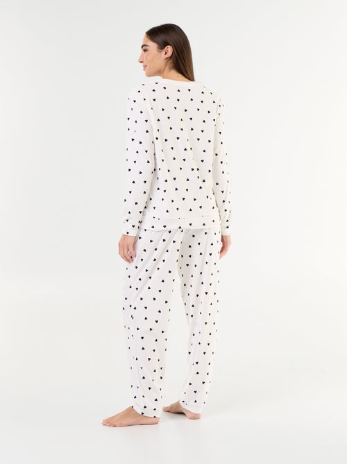 Conjunto de pijama largo de forro polar - 2 piezas - Kiabi