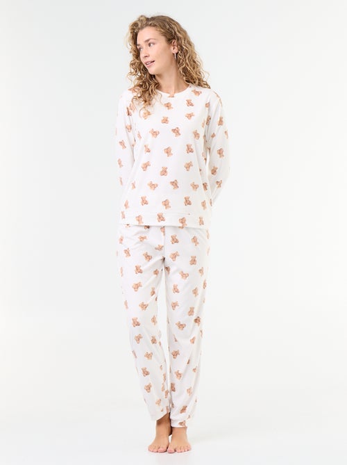 Conjunto de pijama largo de forro polar - 2 piezas - Kiabi