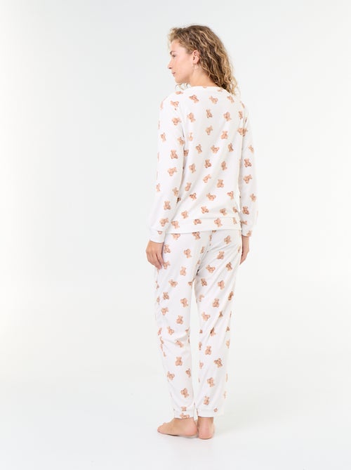 Conjunto de pijama largo de forro polar - 2 piezas - Kiabi