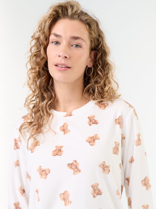 Conjunto de pijama largo de forro polar - 2 piezas - Kiabi