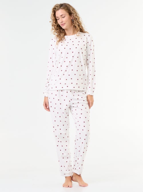 Conjunto de pijama largo de forro polar - 2 piezas - Kiabi Conjunto de pijama largo de forro polar - 2 piezas - Kiabi