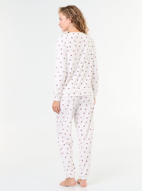 Conjunto de pijama largo de forro polar - 2 piezas - Kiabi Conjunto de pijama largo de forro polar - 2 piezas - Kiabi