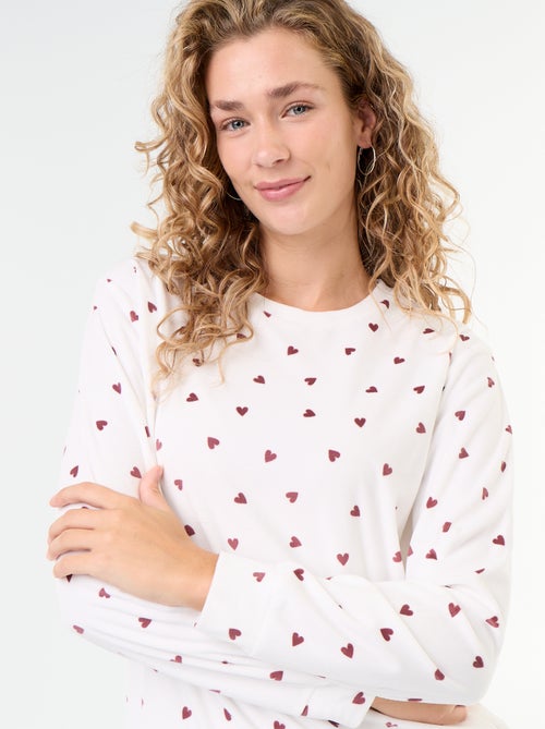 Conjunto de pijama largo de forro polar - 2 piezas - Kiabi Conjunto de pijama largo de forro polar - 2 piezas - Kiabi