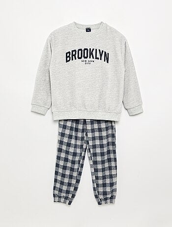 Conjunto de pijama largo de forro polar - 2 piezas