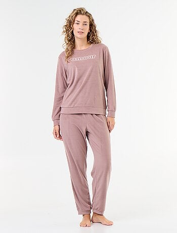 Conjunto de pijama largo de forro polar - 2 piezas