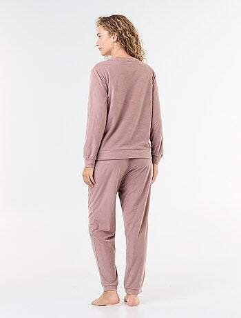 Conjunto de pijama largo de forro polar - 2 piezas