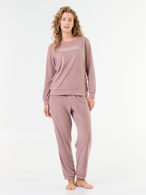 Conjunto de pijama largo de forro polar - 2 piezas - Kiabi