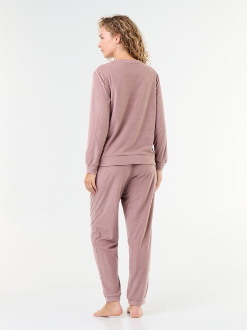 Conjunto de pijama largo de forro polar - 2 piezas - Kiabi