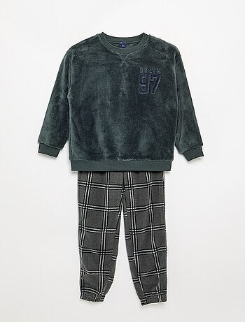 Conjunto de pijama largo de forro polar - 2 piezas