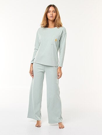 Conjunto de pijama largo de punto - 2 piezas