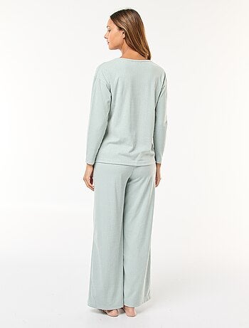 Conjunto de pijama largo de punto - 2 piezas