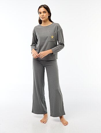 Conjunto de pijama largo de punto - 2 piezas