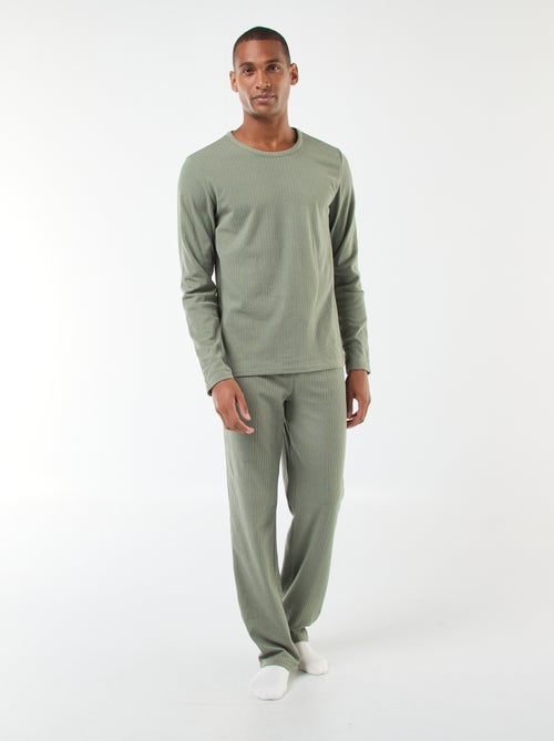 Conjunto de pijama largo de punto - 2 piezas - Kiabi