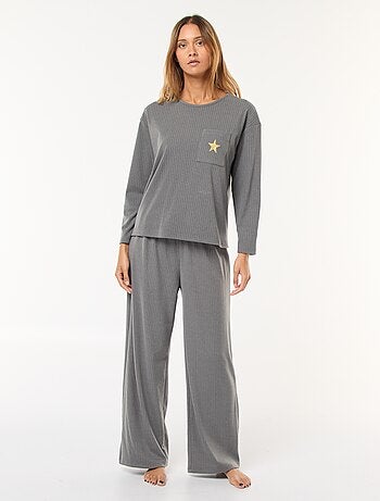 Conjunto de pijama largo de punto - 2 piezas