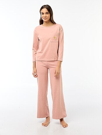 Conjunto de pijama largo de punto - 2 piezas